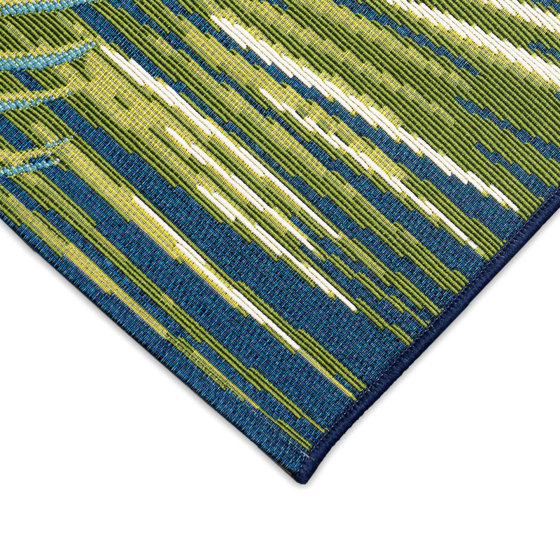 Bayou Breeze Shira Navy/Green Indoor/Outdoor Rug & Reviews Wayfair